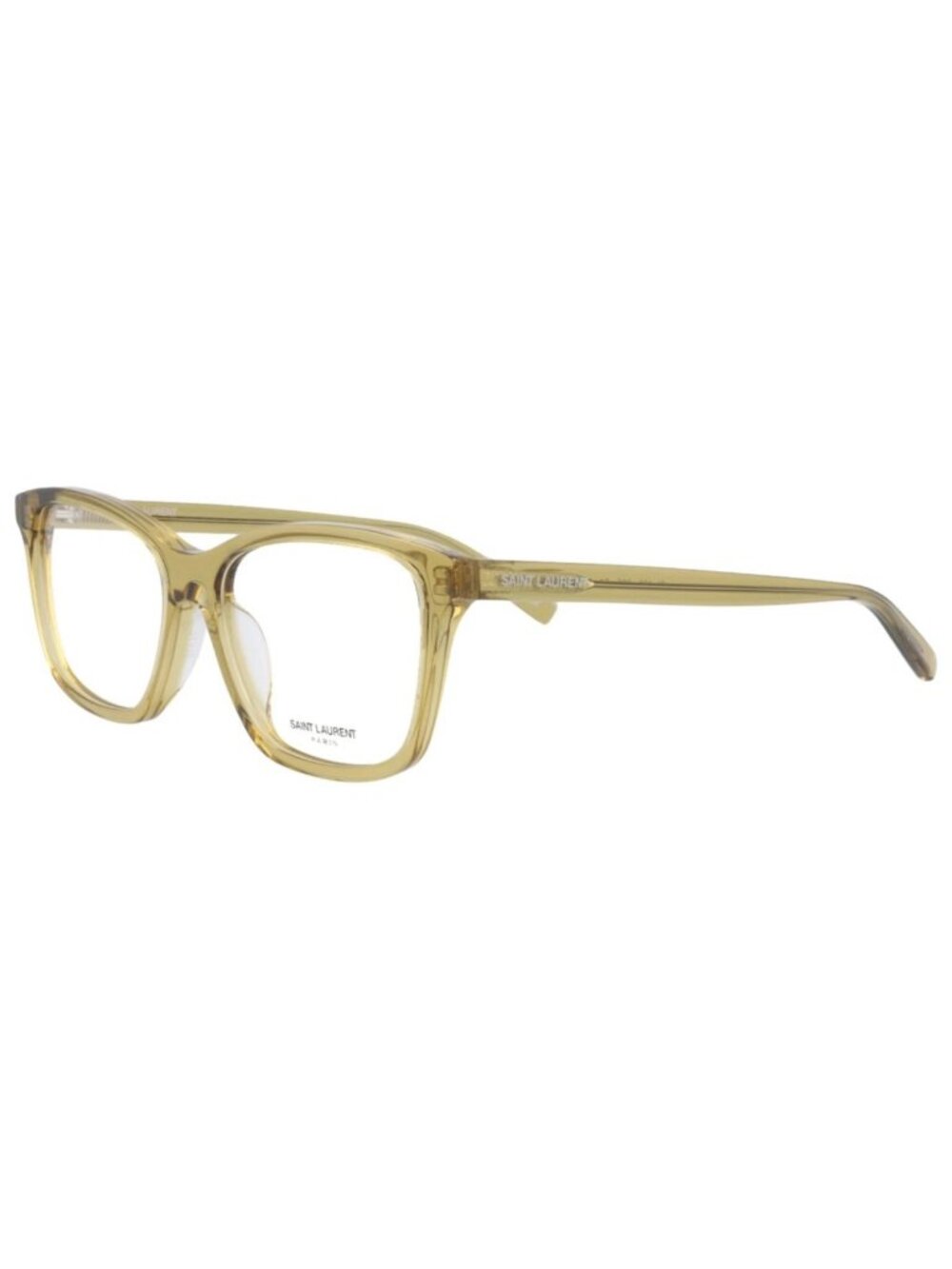 New Saint Laurent Women's Eyeglasses Square Rectangle Acetate Frame Yellow